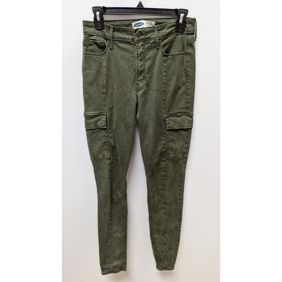 Old Navy Pants - Old Navy Dark Green Rockstar Skinny High-Rise Cargo Pants